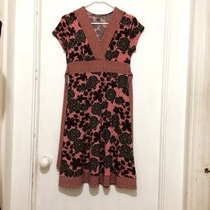 Apt 9 woman’s  PS V NECK SSA line dress tie in bac